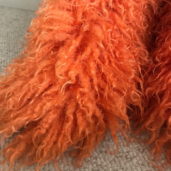 Crazy Fuzzy Orange Boots - Picture 3 of 6
